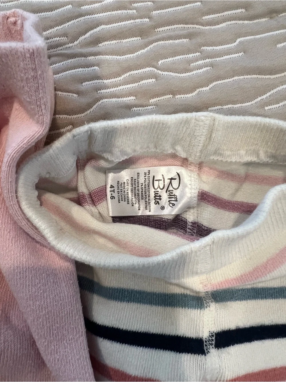 Ruffle Butts Ribbed & Striped Girls' Leggings Tights Black, Mauve, Blush & Cream